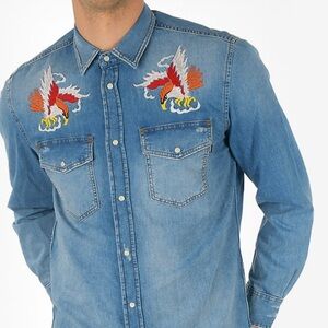 Diesel Embroidered Denim D-Rooke Shirt